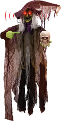 85in Animated Witch Holding a Skull