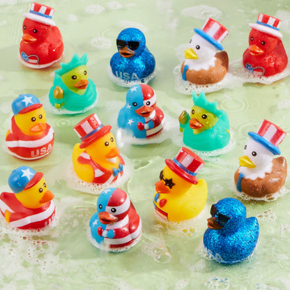 JOYIN 24-Pack Patriotic Rubber Ducks - 2.6-Inch Toys, 8 Unique Designs