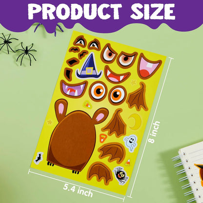 36 Halloween Make-a-Face Stickers for Kids