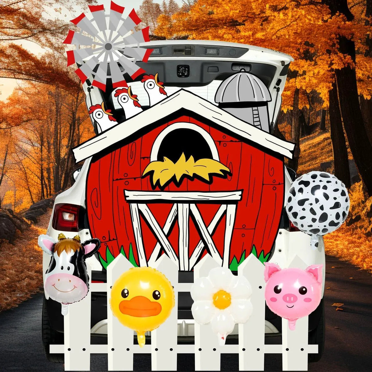 Farmhouse Halloween Trunk or Treat Car Decorations Kit