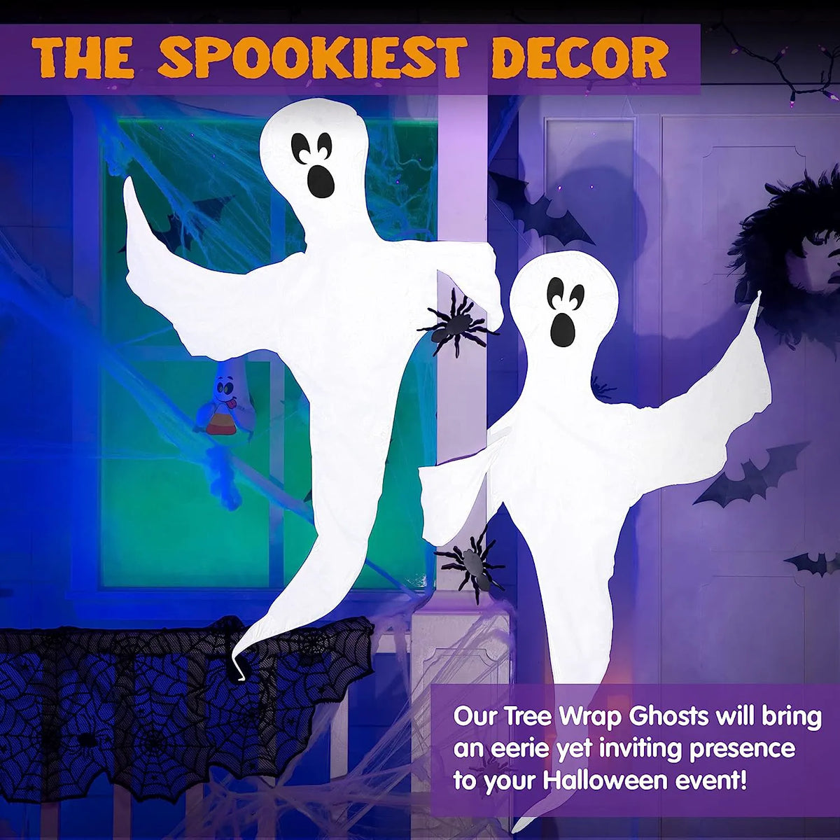 2Pcs Ghost Tree Wrap Decoration, 53in