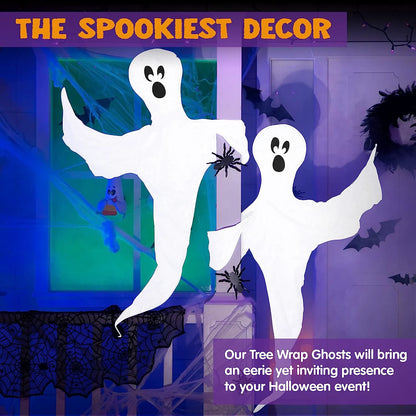 2Pcs Ghost Tree Wrap Decoration, 53in