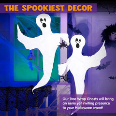 2Pcs Ghost Tree Wrap Decoration, 53in