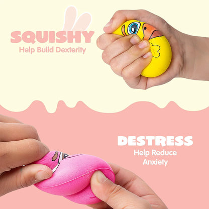 JOYIN 12-Pack Easter Squishy Eggs - Animal-Themed Slow-Rising Stress Relief Toys