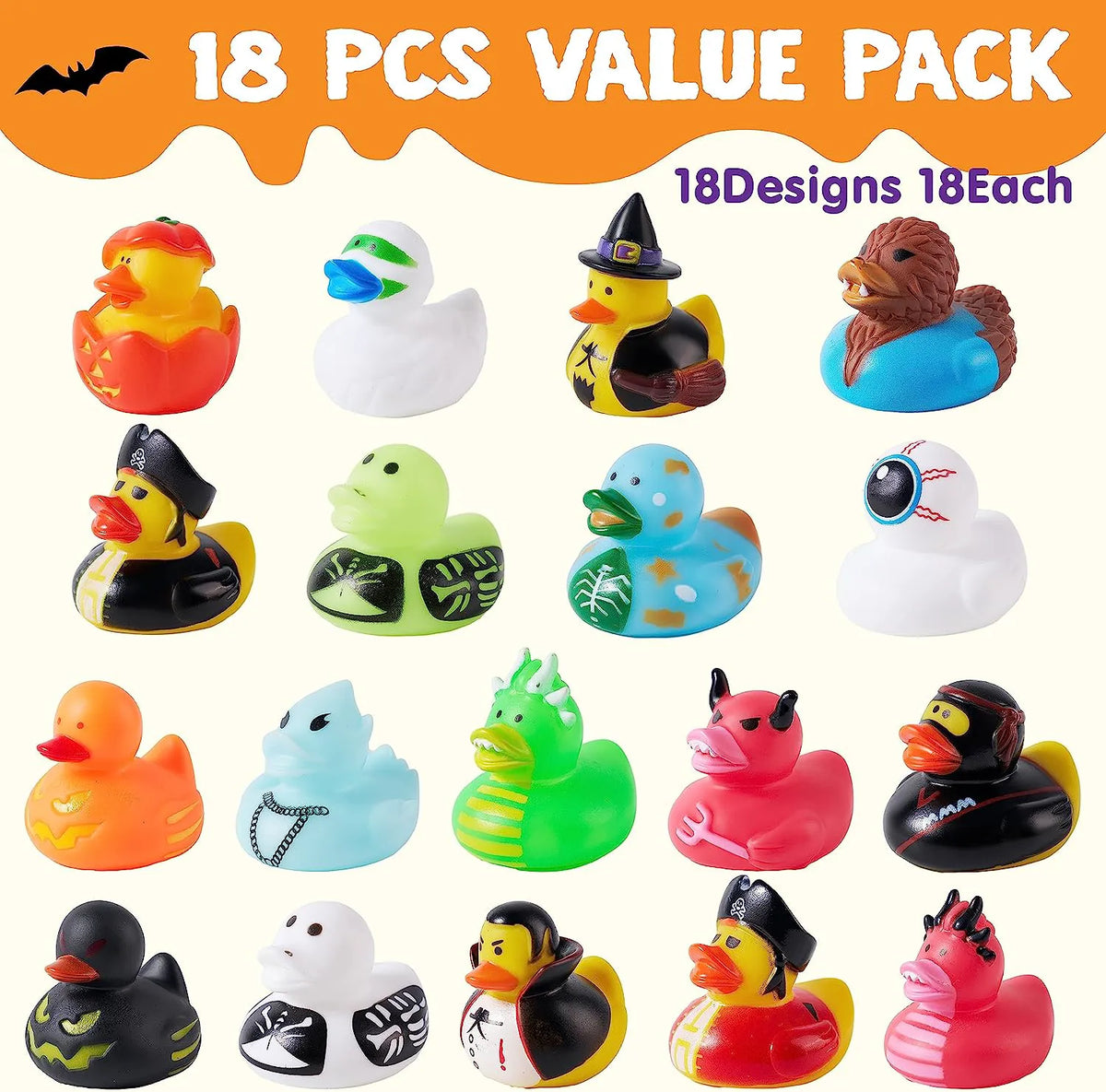 18 Halloween Novelty Rubber Duckies