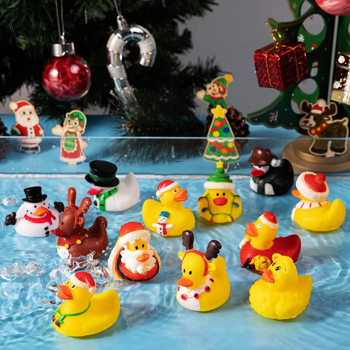 12 Pack Christmas Rubber Ducks