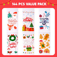 144 PCS Christmas Cellophane Treat Bags