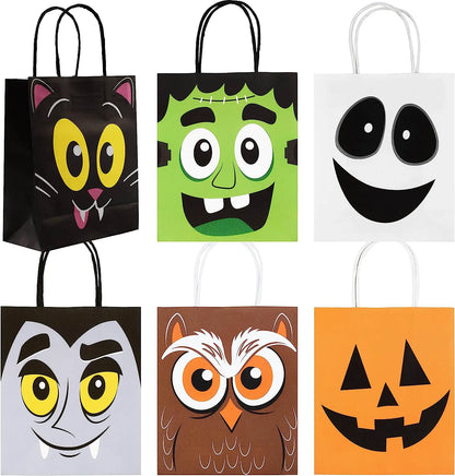 Halloween Colorful Bags with Handles, 24 Pack