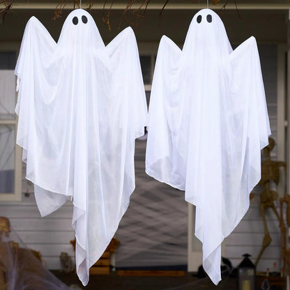 35.5-Inch Halloween Hanging Ghost with Purple LED Light