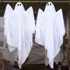 35.5-Inch Halloween Hanging Ghost with Purple LED Light
