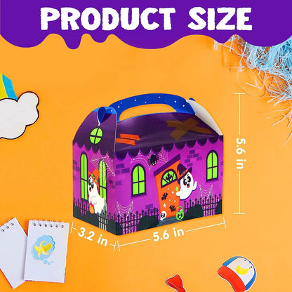32-Pack 3D Halloween House Cardboard Treat Boxes