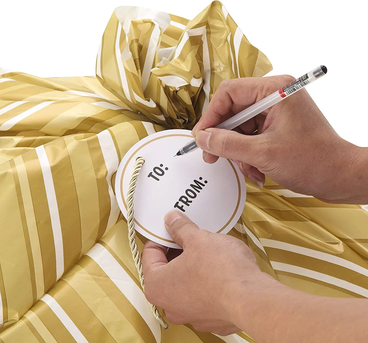 Holiday Gold Plastic Gift Bags