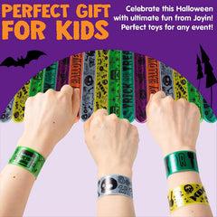 72-Pack Halloween Reflective Slap Bracelets