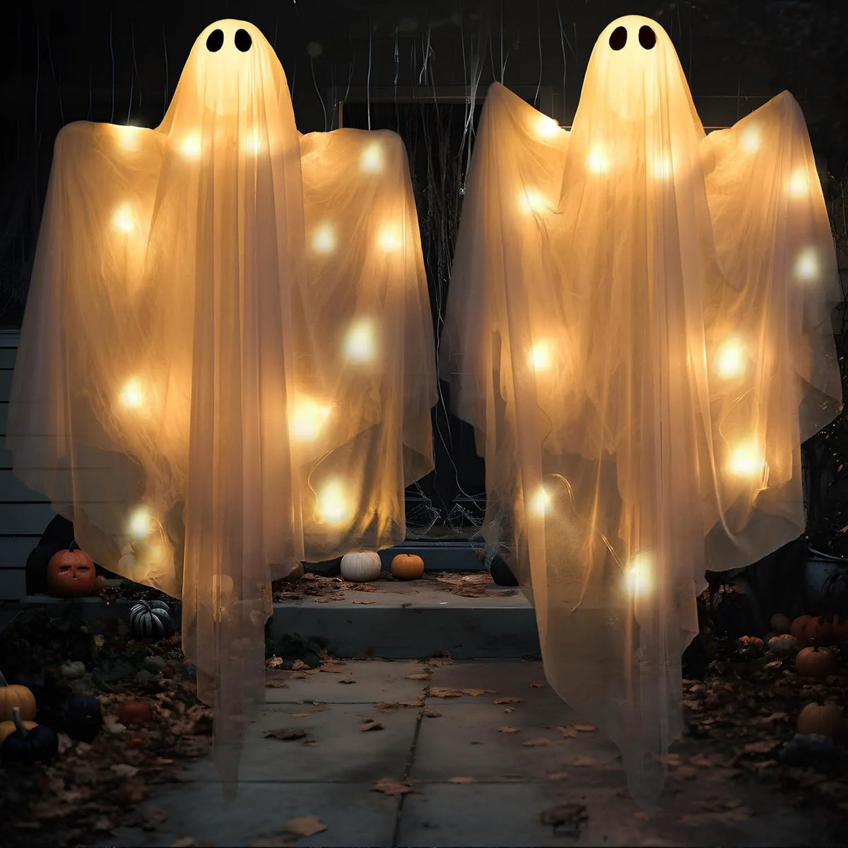 2 Pack 35.5-Inch Halloween Light-Up Hanging Ghosts