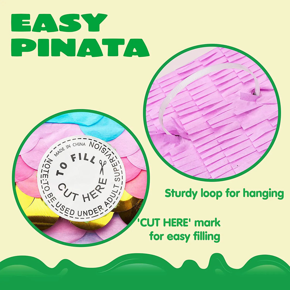 Mermaid Pinata Set with Plastic Bat and Paper Blindfold
