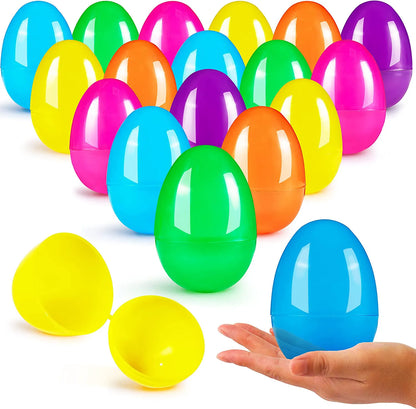 72 Bright Plastic Easter Egg Shells, 3.15 Inches, Assorted Colors