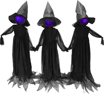 3-Pack 4.2 ft Halloween Witch Yard Decorations