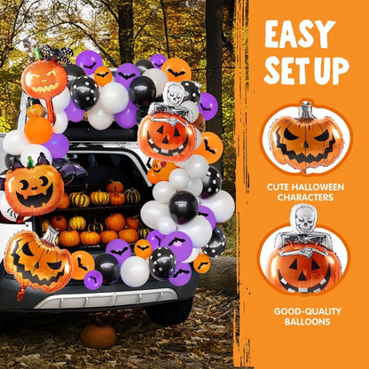 Halloween Trunk-or-Treat Car Decoration Kit with Pumpkins