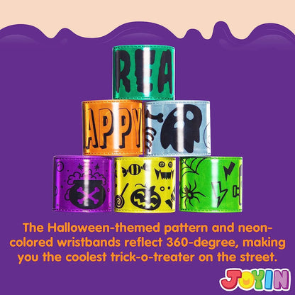 72-Pack Halloween Reflective Slap Bracelets