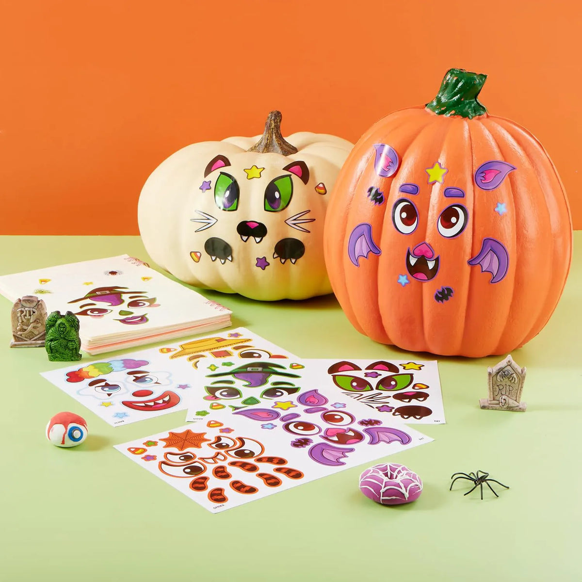 36 Halloween Pumpkin Face Stickers