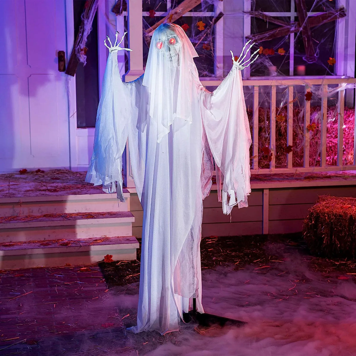 68-Inch Animated Ghost with Skeleton Hands