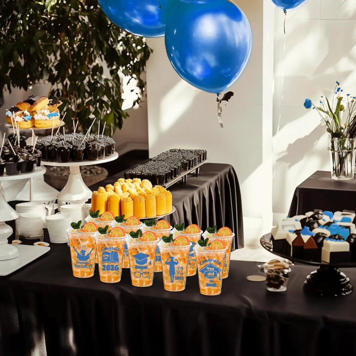 24 Pack 16oz Graduation Party Plastic Cups