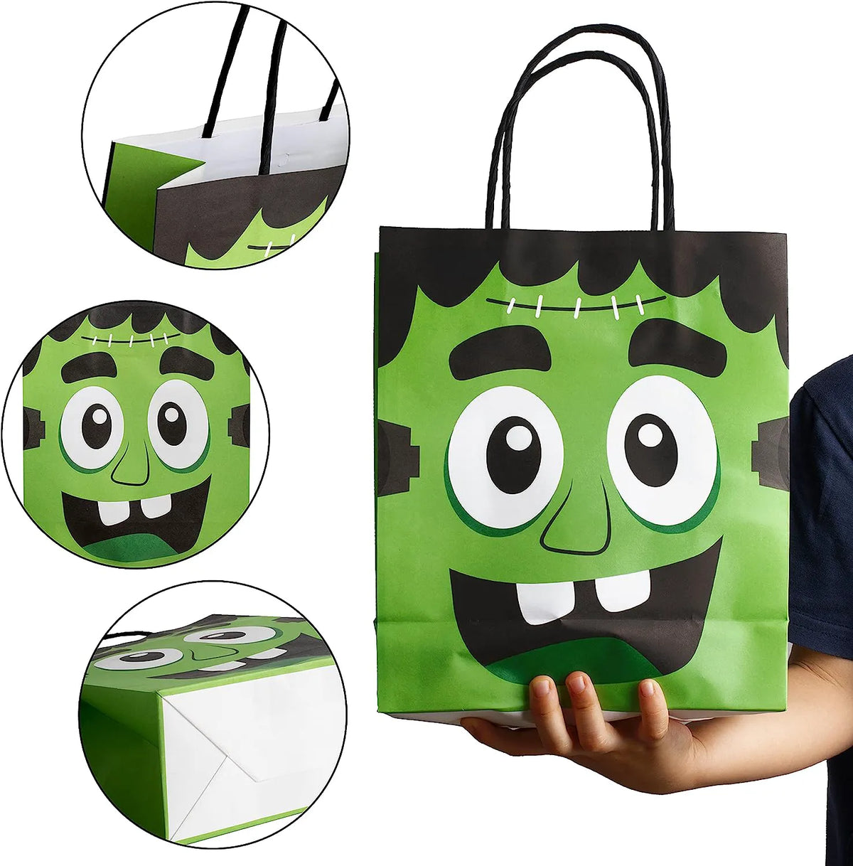 Halloween Colorful Bags with Handles, 24 Pack