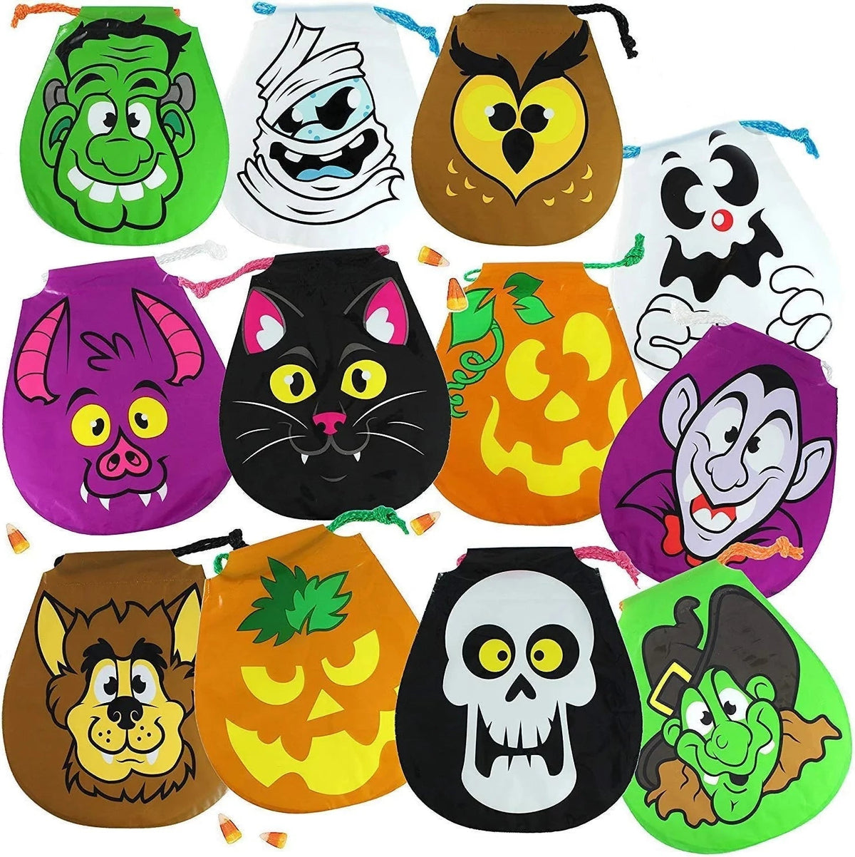 Halloween Drawstring Goody Bags, 7.75 Inches, 72 Count