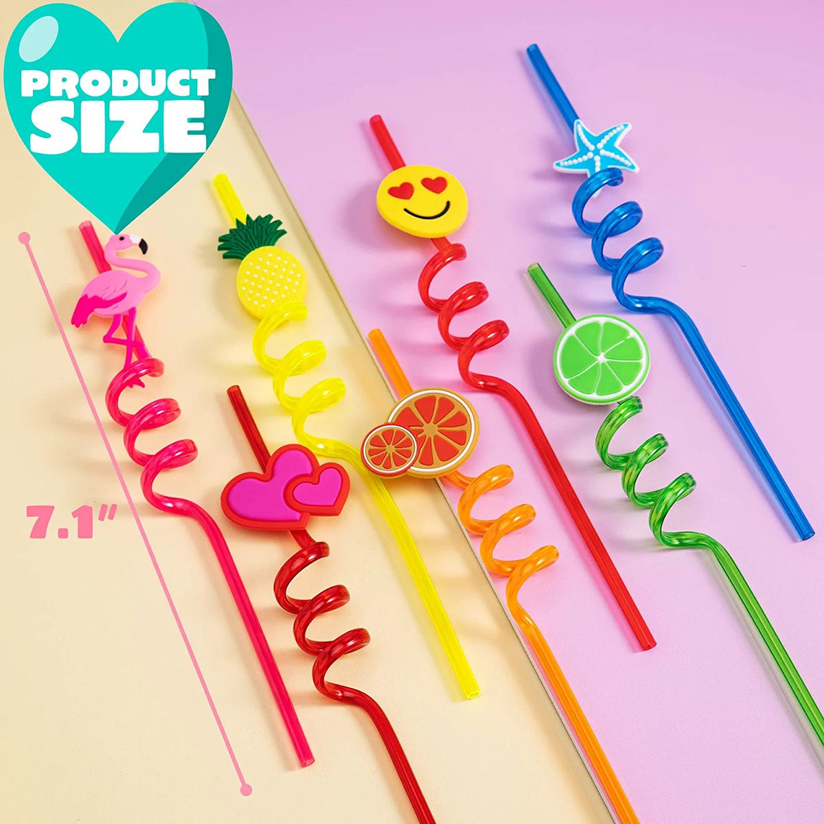28 Reusable Drinking Straws with Kids Valentine's Cards for Valentine Party Favors