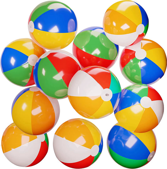 12 Pack Inflatable Beach Balls 16 Inch