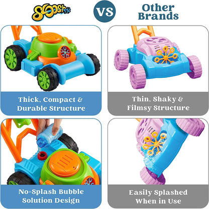 Sloosh Bubble Lawn Mower Toddler Toy, Blue