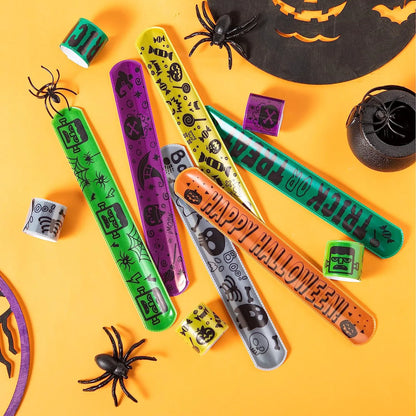 72-Pack Halloween Reflective Slap Bracelets