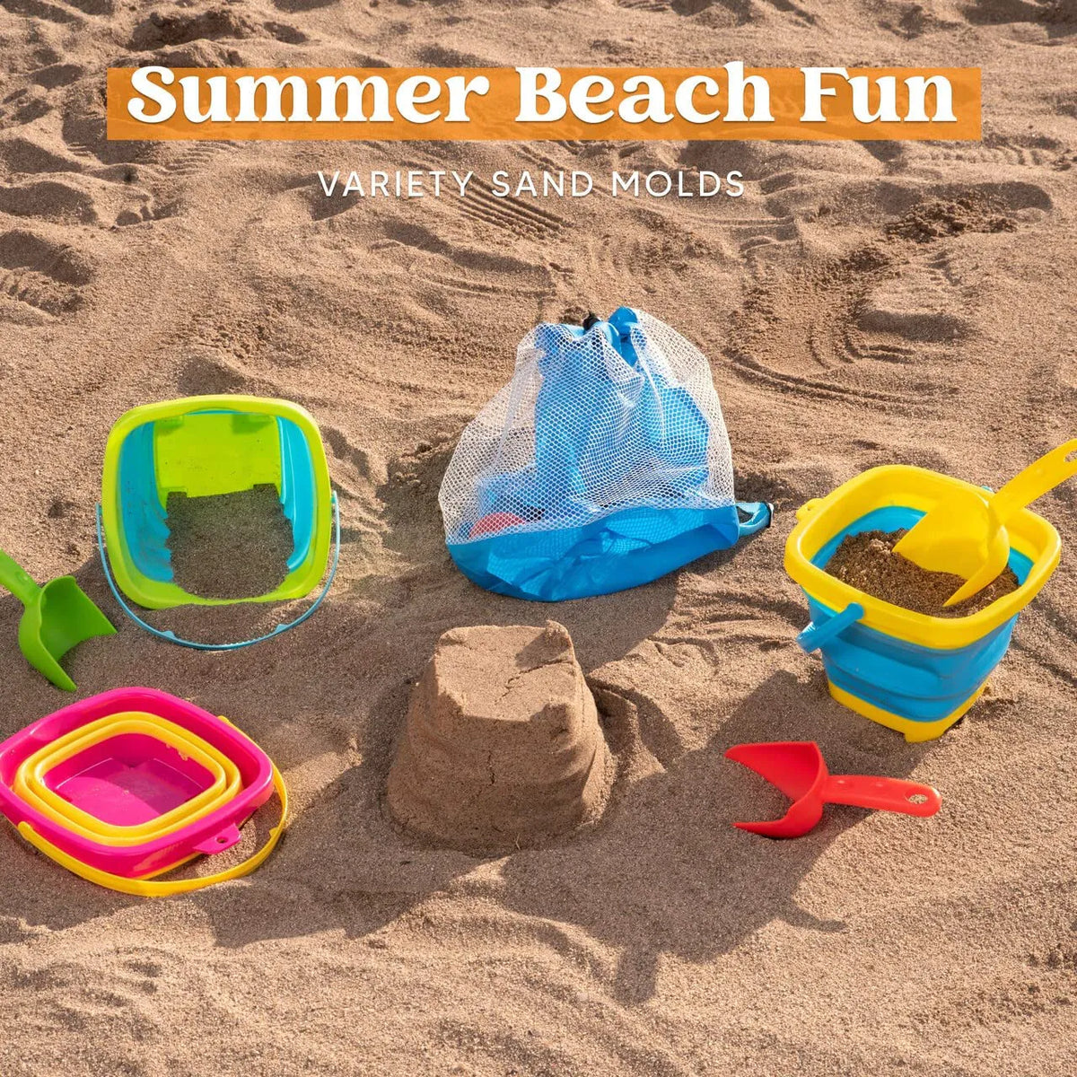 SLOOSH Foldable Sandbox Buckets (3 Pack)