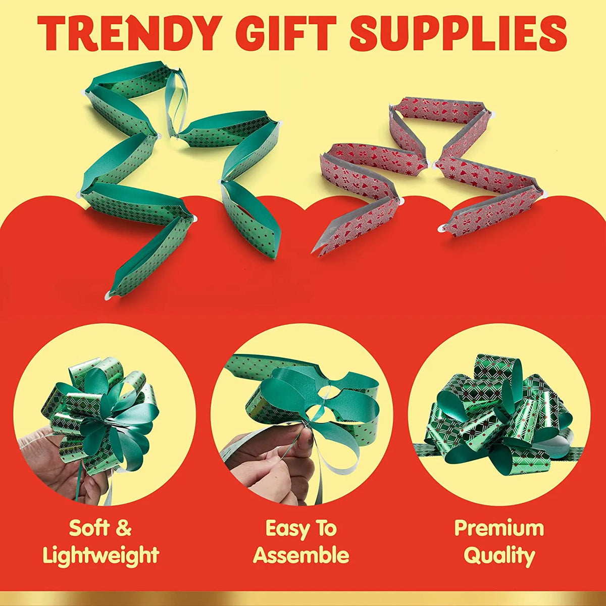 36-Pack Christmas Gift Wrap Ribbon Pull Bows