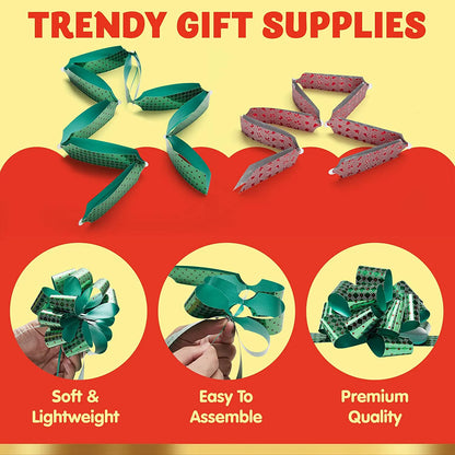 36-Pack Christmas Gift Wrap Ribbon Pull Bows