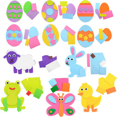 JOYIN 24 Pack Easter Foam Magnet Craft Set for DIY Activities and Egg Hunt Basket Stuffers