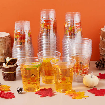 72-Pack Thanksgiving Disposable Plastic Cups