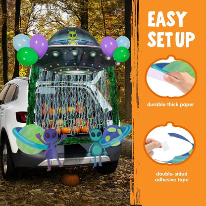 Halloween UFO Aliens Trunk-or-Treat Car Decorations Kit