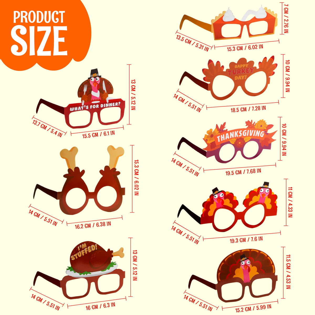 JOYIN Thanksgiving Glass Frames (24 Pack)