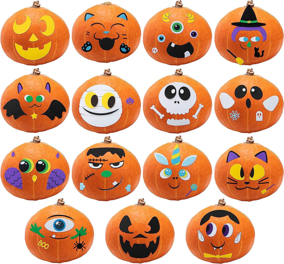 15 Pack Foam Pumpkin Stickers