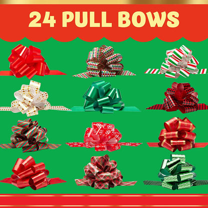 24 Pieces Christmas Gift Wrapping Ribbon