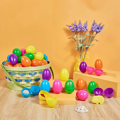 600Pcs 2.3in Bright Colorful Plastic Easter Egg Shells for Easter Egg Hunt