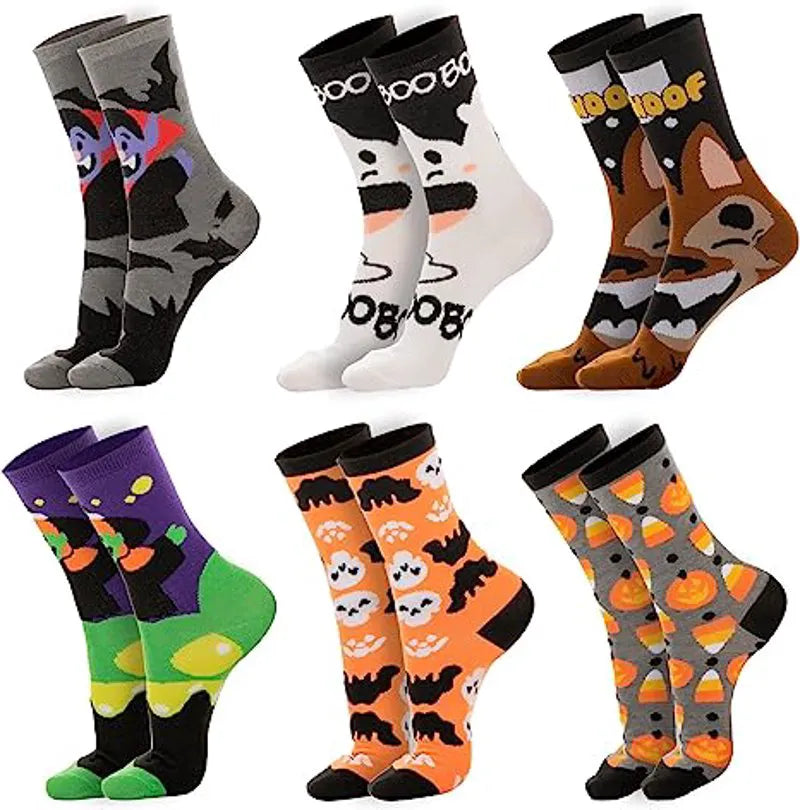 6-Pack Halloween Socks for Women