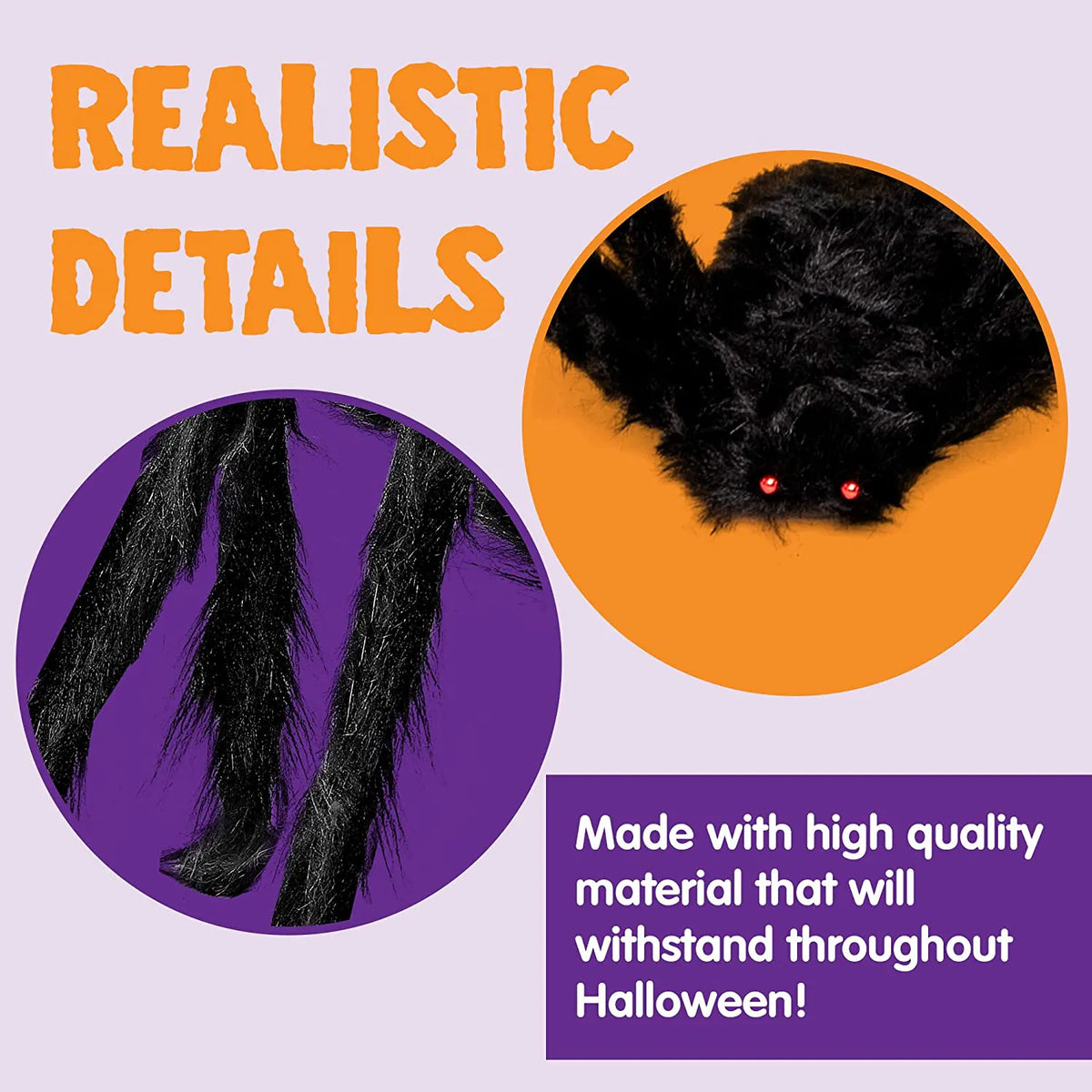 6-Pack Halloween Black Spider Set