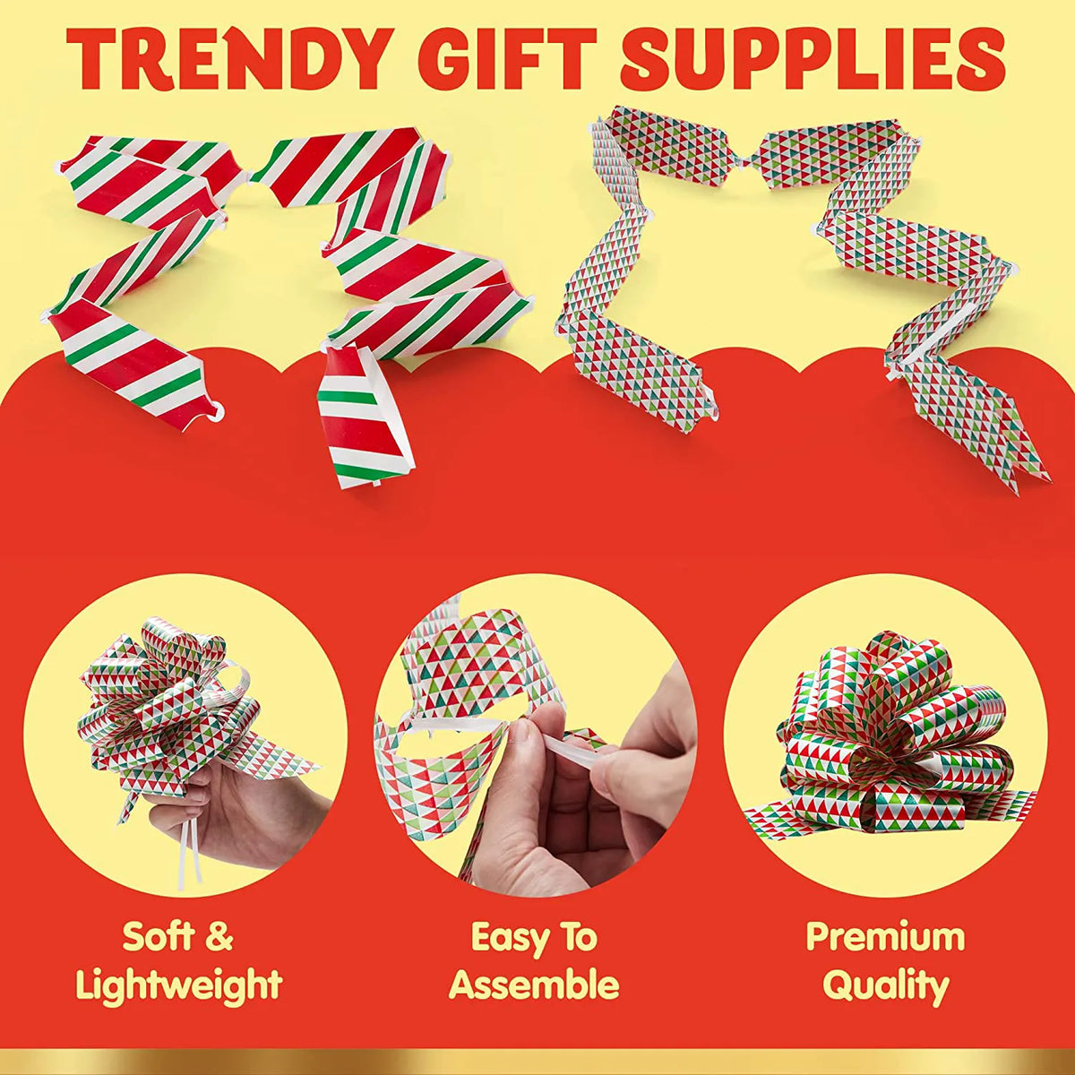 24 Pieces Christmas Gift Wrapping Ribbon