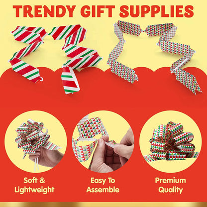 24 Pieces Christmas Gift Wrapping Ribbon