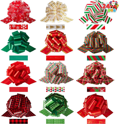 24 Pieces Christmas Gift Wrapping Ribbon