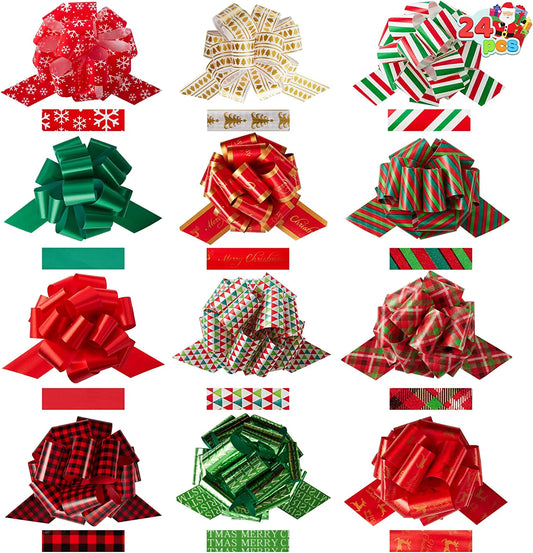 24 Pieces Christmas Gift Wrapping Ribbon
