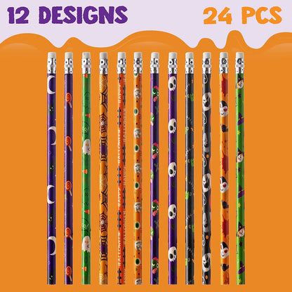 Halloween Pencil, Ruler & Notepad Set (24-Pack)