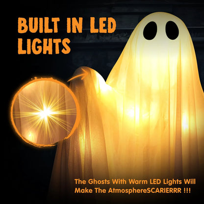 2 Pack 35.5-Inch Halloween Light-Up Hanging Ghosts
